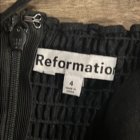 Reformation Zander Linen Dress Black - Picture 6 of 7